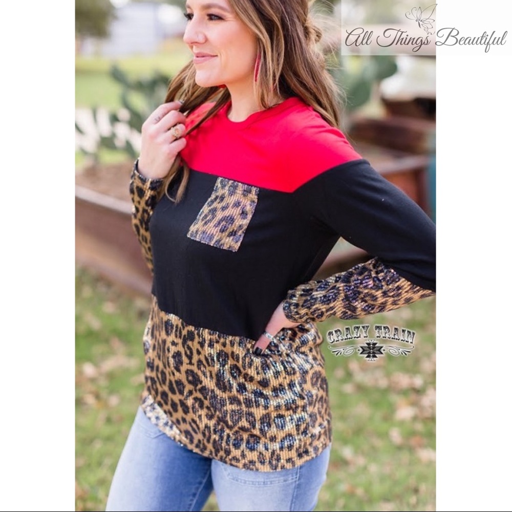 🌹Crazy Train Sequin Brunch Date Top🌹